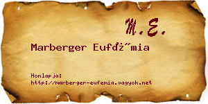 Marberger Eufémia névjegykártya